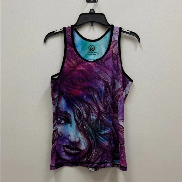 INKnBURN Atalanta Purple Blue Design Tank Top Women’s Sz Large! - Picture 2 of 7